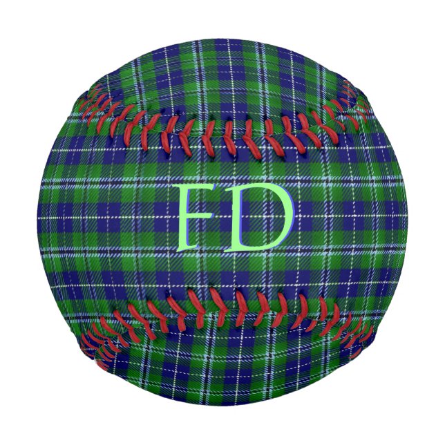 Douglas Official Tartan with monogram / name Baseball (Front)