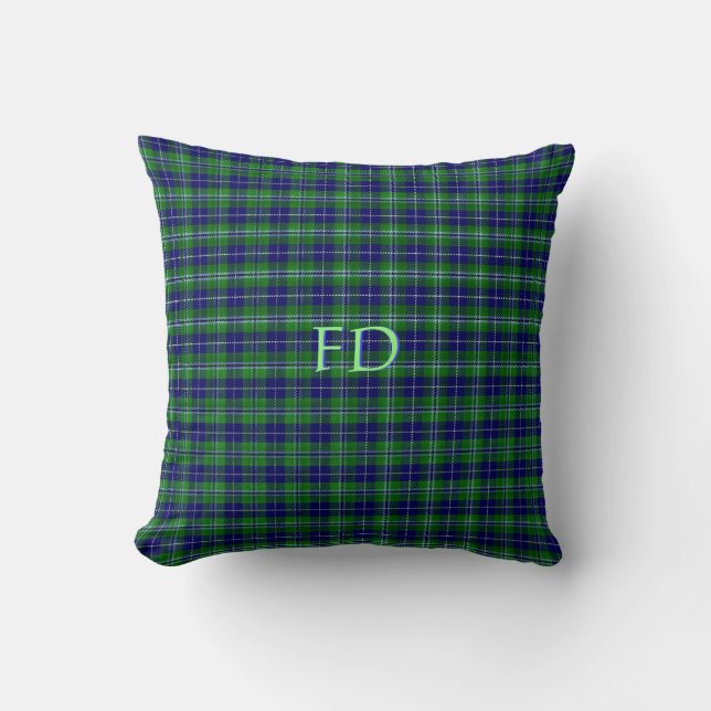 Douglas Official Tartan with monogram / name Cushion (Front)