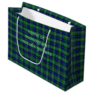 Douglas Official Tartan with monogram / name Large Gift Bag
