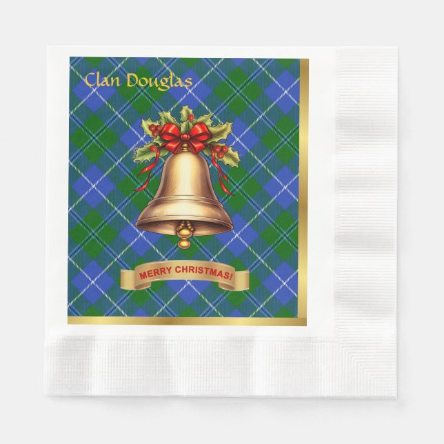 Douglas Personalised Tartan Christmas Napkin (Front)