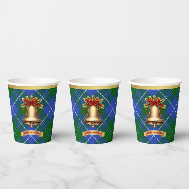 Douglas Personalised Tartan Christmas Paper Cups (Multi)