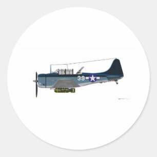 Douglas SBD-5 Dauntless Classic Round Sticker