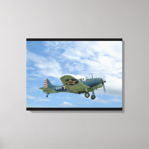 Douglas SBD Dauntless, Flying, Side_WWII Planes Canvas Print