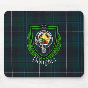 Douglas Scottish Clan Tartan & Crest Mouse Mat
