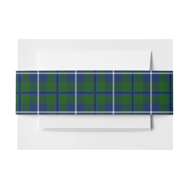 Douglas Scottish Tartan Belly Band Invitation Belly Band (Front Example)