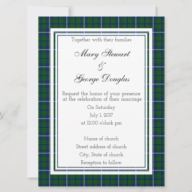 Douglas Scottish Wedding Invitation (Front)