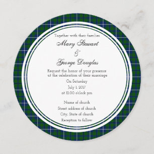 Douglas Scottish Wedding Round Invitation