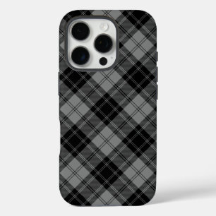 Douglas tartan black grey plaid iPhone 16 pro case