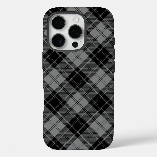 Douglas tartan black grey plaid Case-Mate iPhone case (Back)