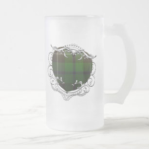 Douglas Tartan Heart Frosted Glass Beer Mug