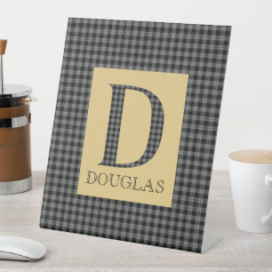Douglas Tartan Monogram D Pedestal Sign
