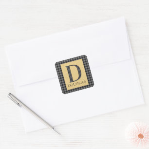 Douglas Tartan Monogram D  Square Sticker