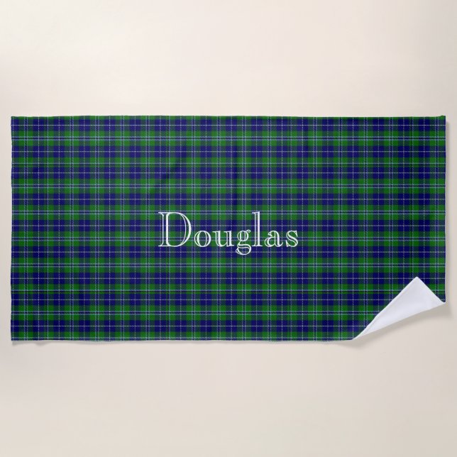 Douglas Tartan Plaid Beach Towel (Front)