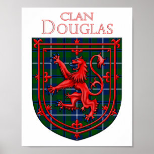 Douglas Tartan Scottish Plaid Lion Rampant Poster