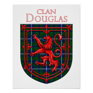 Douglas Tartan Scottish Plaid Lion Rampant Poster
