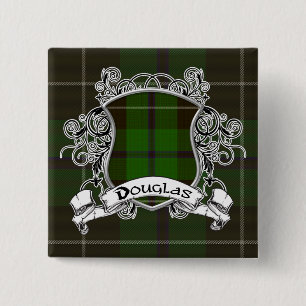 Douglas Tartan Shield 15 Cm Square Badge