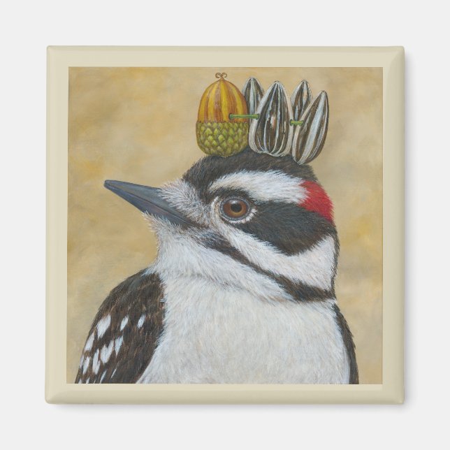 Douglas the downy woodpecker magnet (Front)