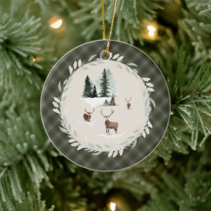 Douglas Weathered Original Scottish Tartan  Ceramic Tree Decoration