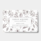Doula Badge Hand Drawn Floral On White