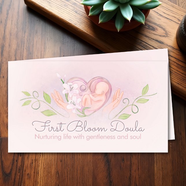 Doula - Birth Coach - Midwife - Watercolor Art Business Card (Creator Uploaded)