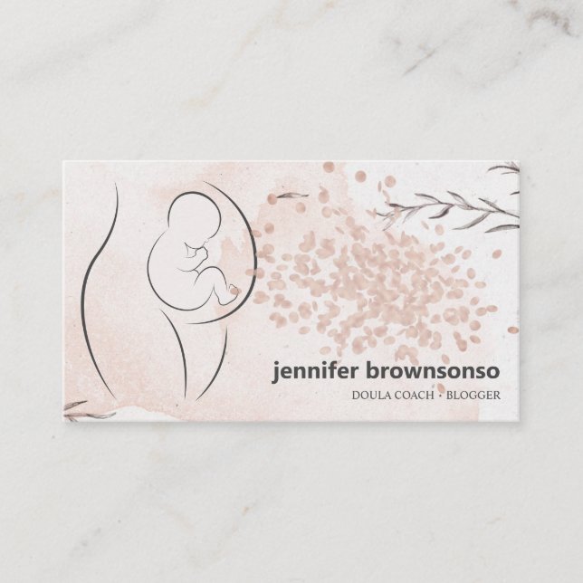 Doula Birth Coach Pregnant Business Card (Front)