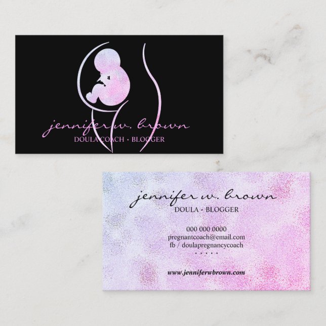 Doula Birth Coach Support Business Card (Front/Back)
