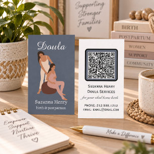 Doula Birth Postpartum Boho Dark Pregnancy Coach Business Card