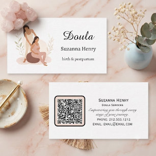 Doula Birth Postpartum Pink Floral Pregnancy Coach Business Card