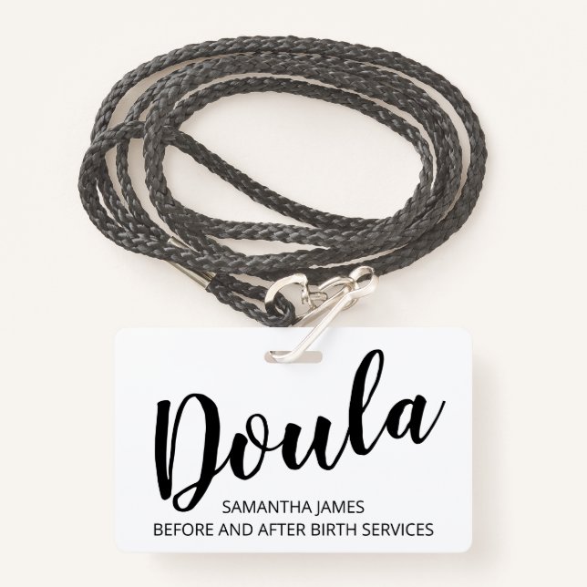 Doula Birth Services Name Badge ID Badge (Front with Lanyard)