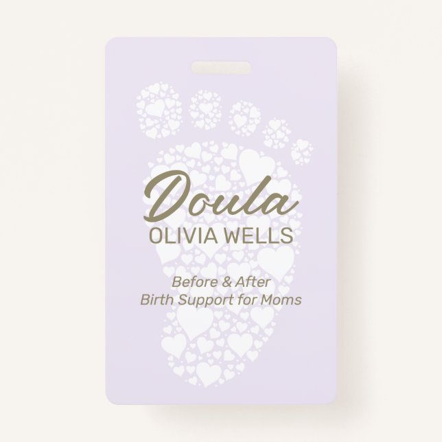 Doula Birthing | Postpartum Coach Baby Foot ID Badge (Front)
