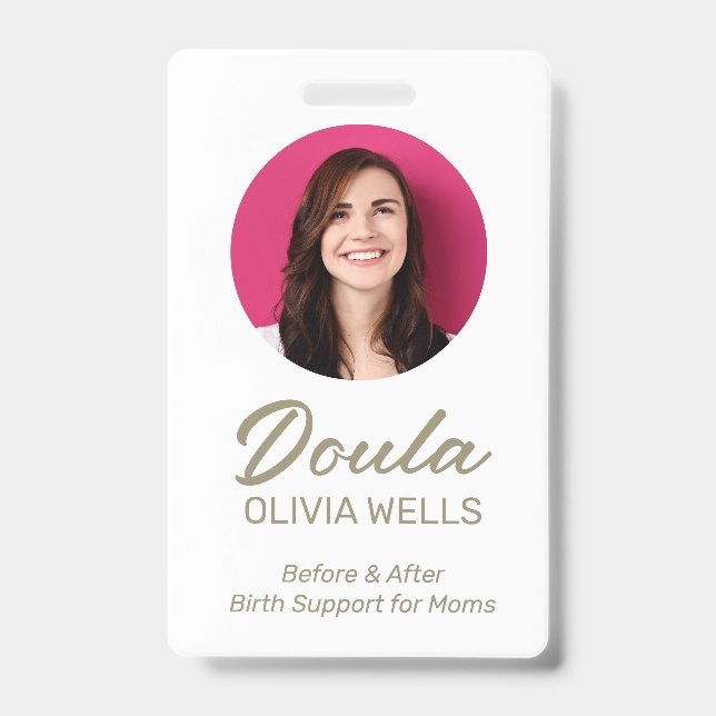 Doula Birthing | Postpartum Coach  Photo ID Badge (Front)