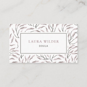 Doula Flowing Leaves Pattern Business Card