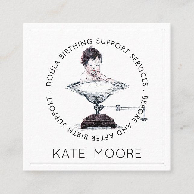 Doula Mid Wife Birth Services Square Business Card (Front)