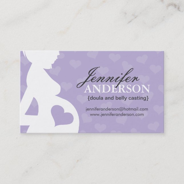 Doula, Midwife and Belly Casting Business Cards (Front)