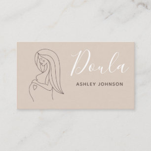 Doula Midwife Birth Coach Boho Neutral Pastel Calm Business Card