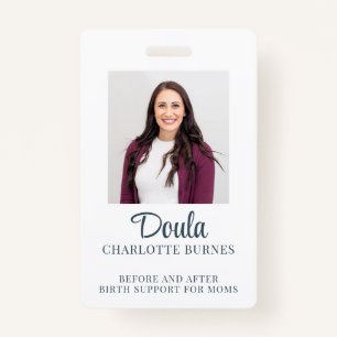 Doula Midwife Birth Coach Watercolor Rainbow Badge ID Badge