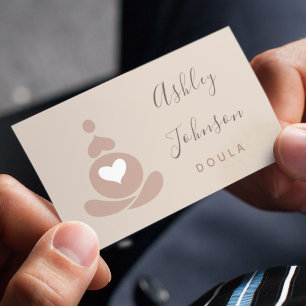Doula Midwife Birthing Coach Yoga Silhouette Boho Business Card