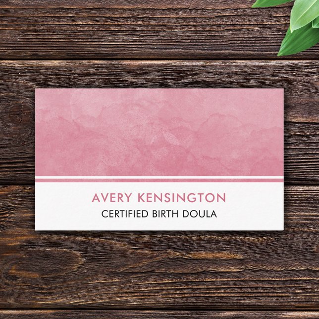 Doula Midwife Nurse Birth Coach Pink Watercolor Business Card (Creator Uploaded)