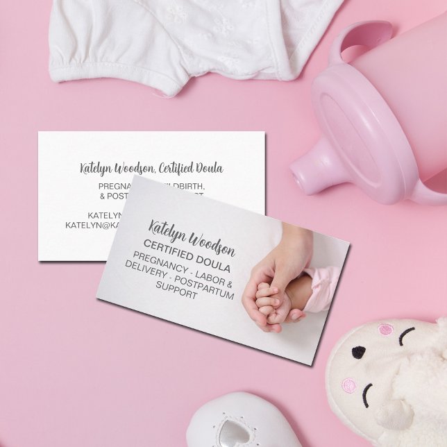 Doula or Midwife Pregnancy Labour & Postpartum Business Card (Creator Uploaded)