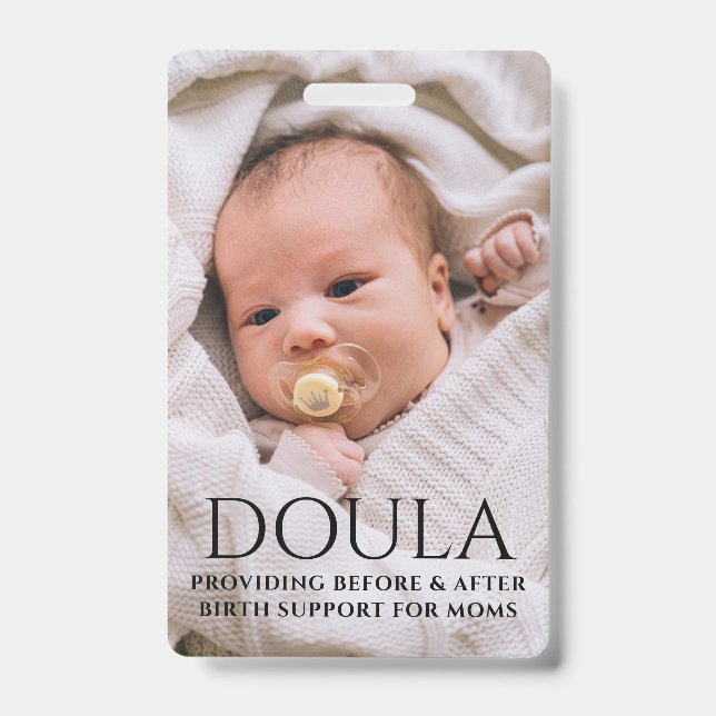 Doula Photo Birth Support Name ID Badge (Front)