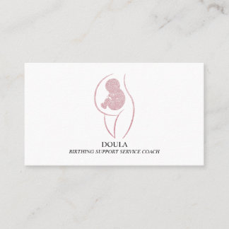 Doula Pregnancy Nurse Midwife Birth Coach Glitter Business Card