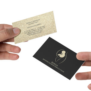 Doula Pregnancy Nurse Midwife Birth Coach gold Business Card