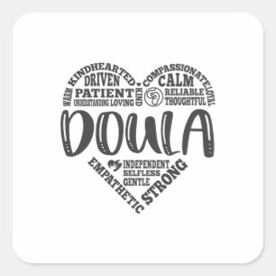 Doula, pregnancy support, childbirth square sticker