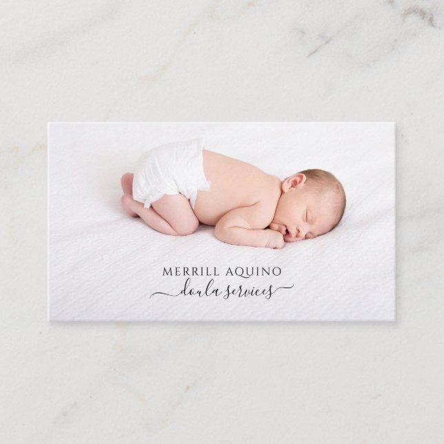 Doula Services Baby Photo  Business Card (Front)
