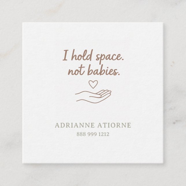 Doula simple elegant minimalistic funny square business card (Front)