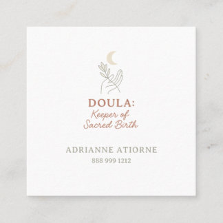 Doula simple elegant minimalistic  square business card