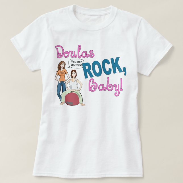 Doulas Rock! Ladies Baby doll t-shirt (Design Front)
