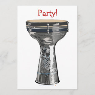 Doumbek Drum Party Invitations Darbuka Tombak
