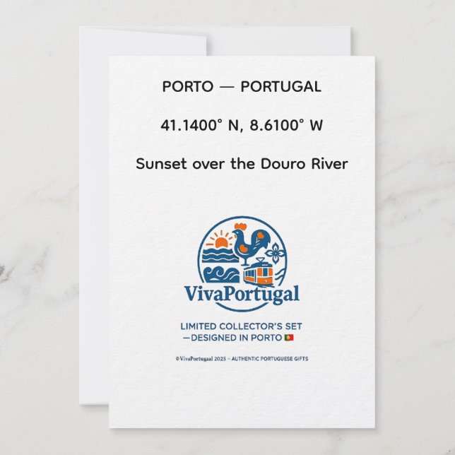 Douro Sunset Portugal Travel Art Invitation – Port (Back)