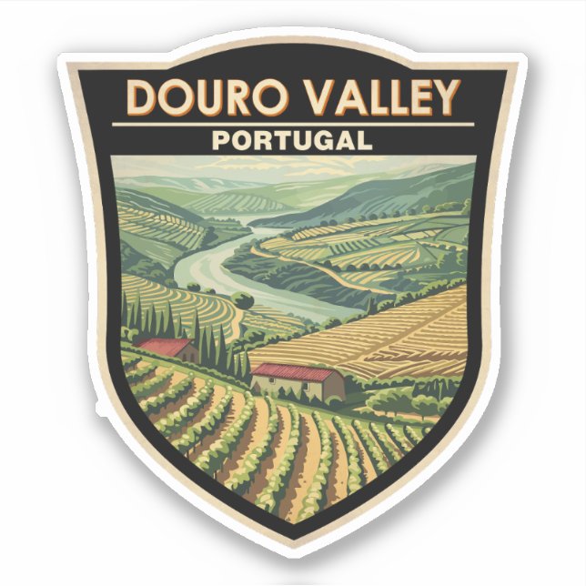 Douro Valley Portugal Travel Art Vintage (Front)